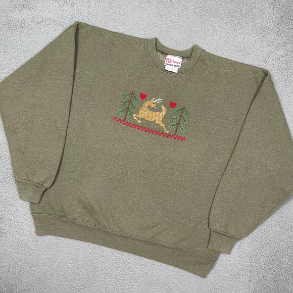 American Vintage Tops - Vintage 90s deer animal sweatshirt